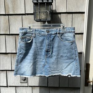 Good American Light Blue Denim A-Line Skirt